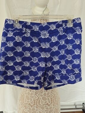 Lilly Pulitzer Royal Blue Knot-Chain Print High Waist Shorts